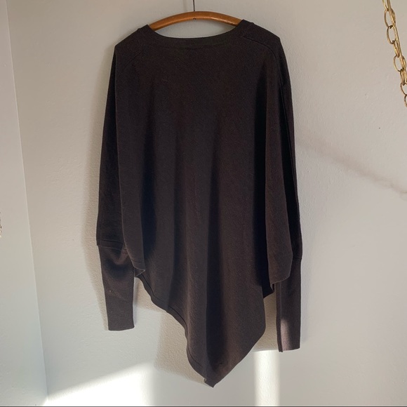 Angelo Tarlazzi Dark Brown Oversized V-Neck Sweater sz 6 - Picture 4 of 7